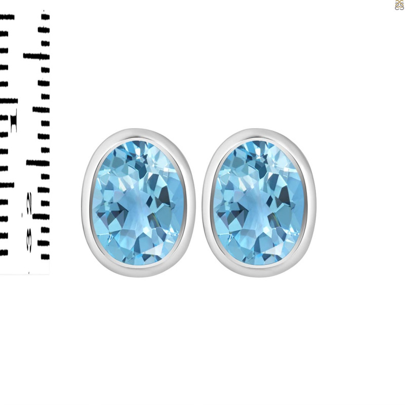 Blue Topaz Stud Earring BTZ-RDE-1370.