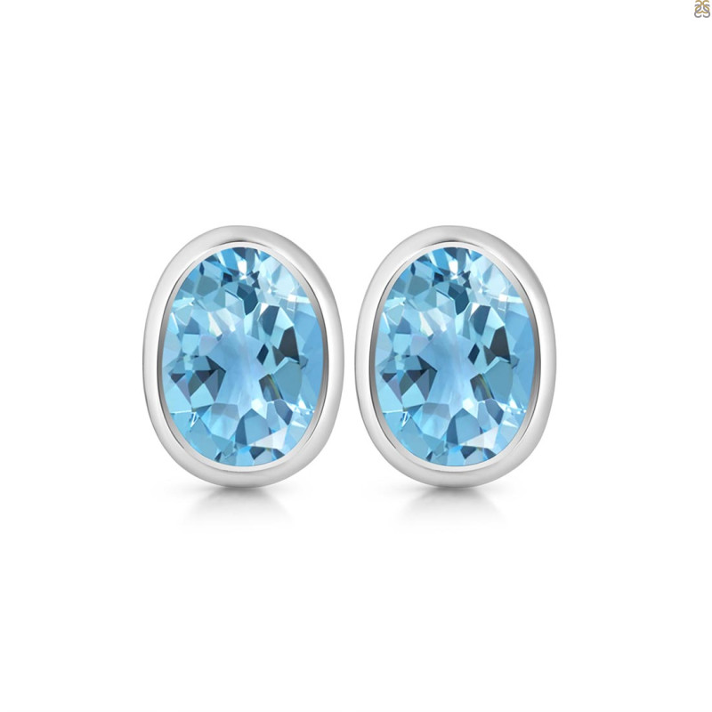 Blue Topaz Stud Earring BTZ-RDE-1370.