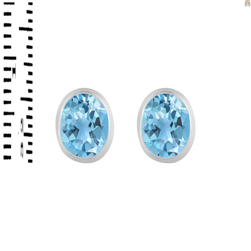 Blue Topaz Stud Earring BTZ-RDE-1374.