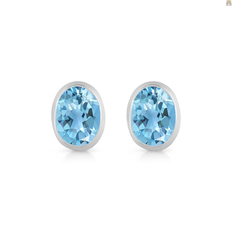 Blue Topaz Stud Earring BTZ-RDE-1374.