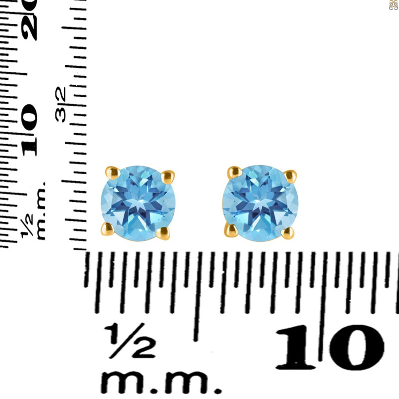 Blue Topaz Stud Earring BTZ-RDE-1435.