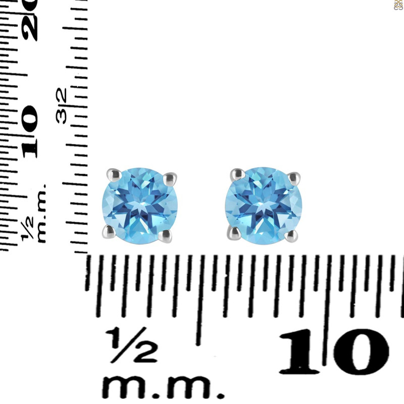 Blue Topaz Stud Earring BTZ-RDE-1435.