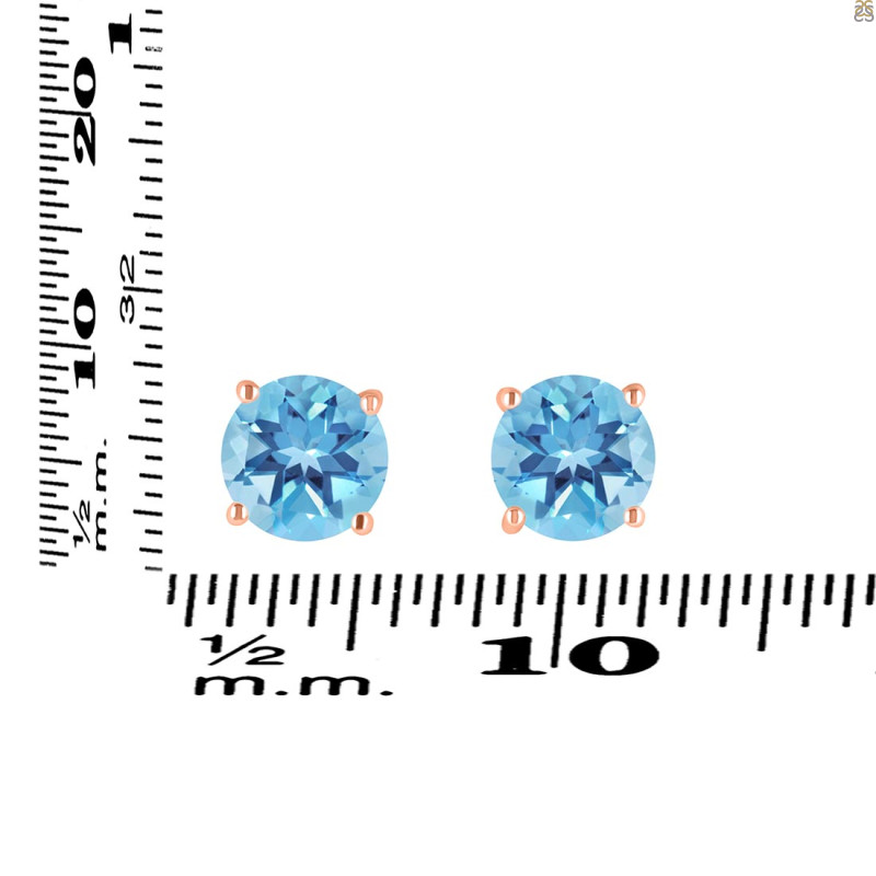 Blue Topaz Stud Earring BTZ-RDE-1436.
