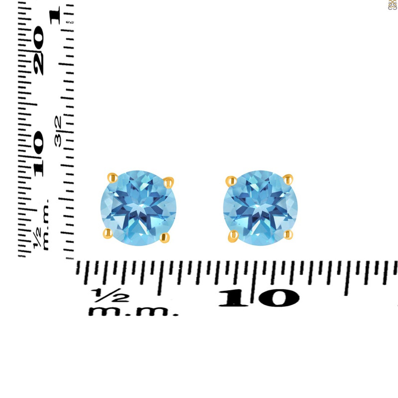 Blue Topaz Stud Earring BTZ-RDE-1436.