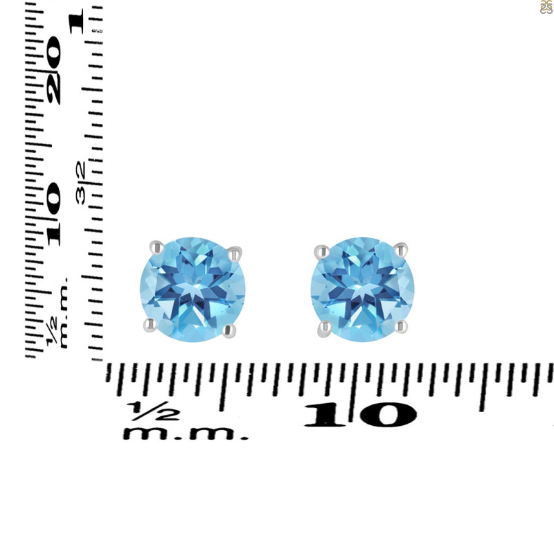 Blue Topaz Stud Earring BTZ-RDE-1436.
