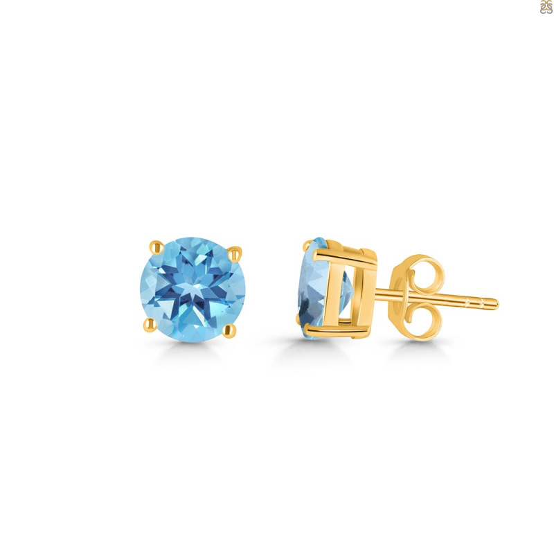 Blue Topaz Stud Earring BTZ-RDE-1436.