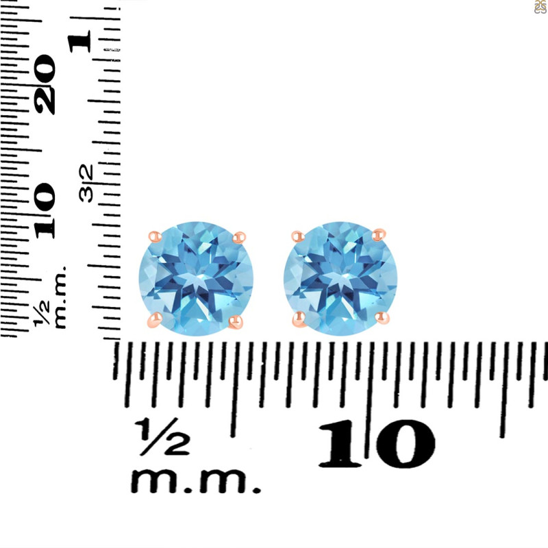 Blue Topaz Stud Earring BTZ-RDE-1437.