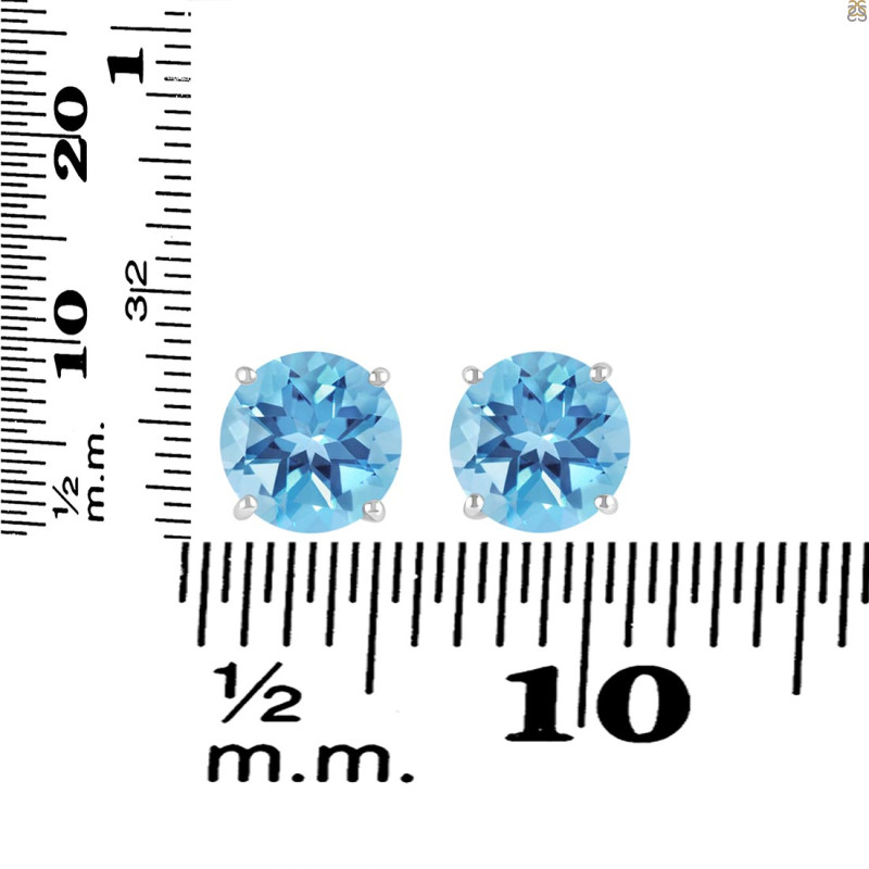 Blue Topaz Stud Earring BTZ-RDE-1437.