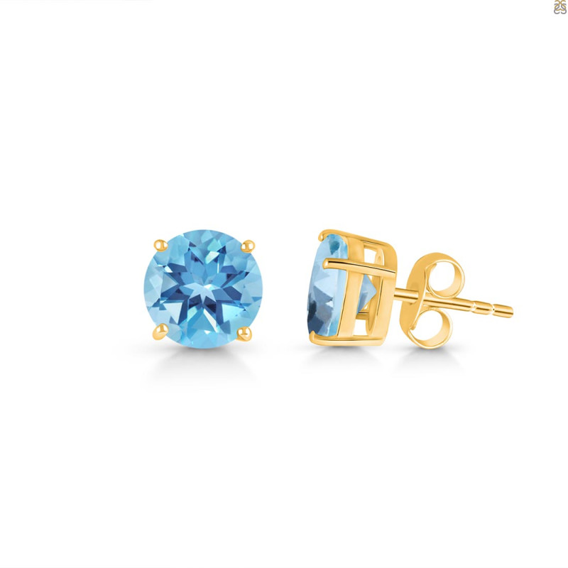 Blue Topaz Stud Earring BTZ-RDE-1437.