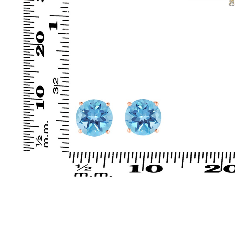 Blue Topaz Stud Earring BTZ-RDE-1438.