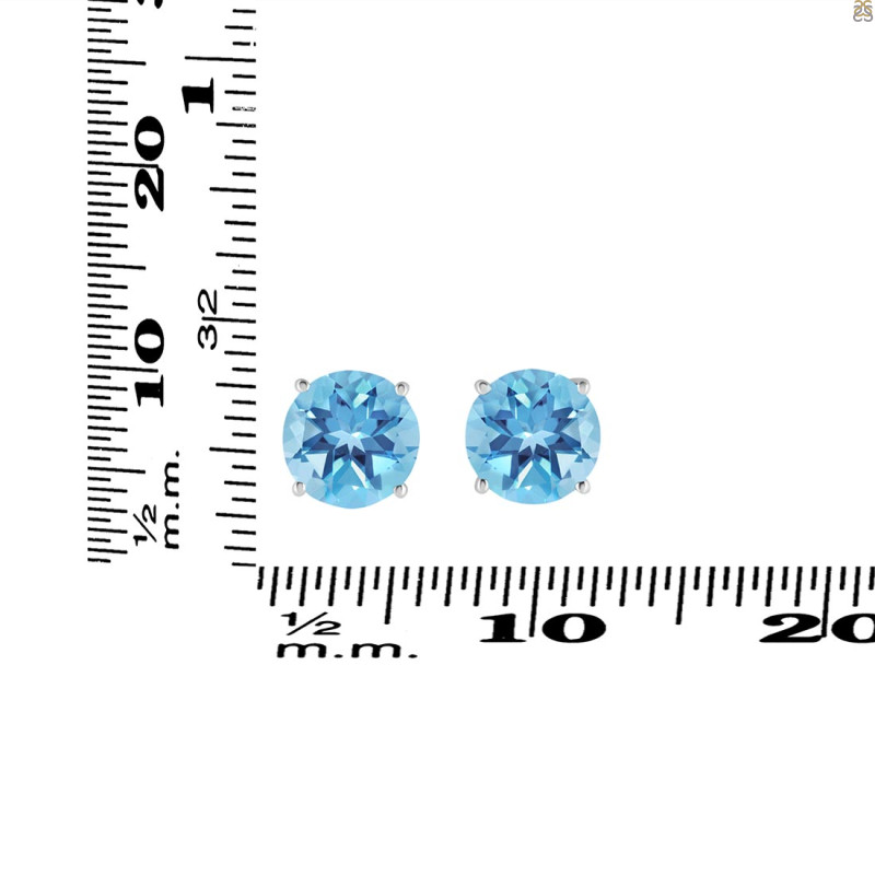 Blue Topaz Stud Earring BTZ-RDE-1438.