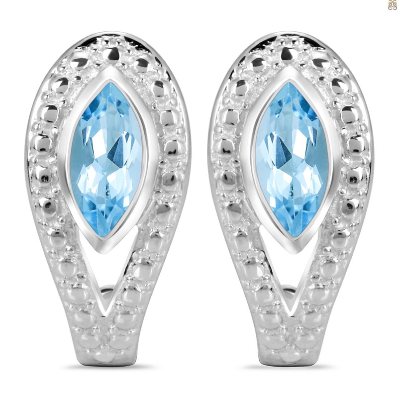Blue Topaz Stud Earring BTZ-RDE-17.