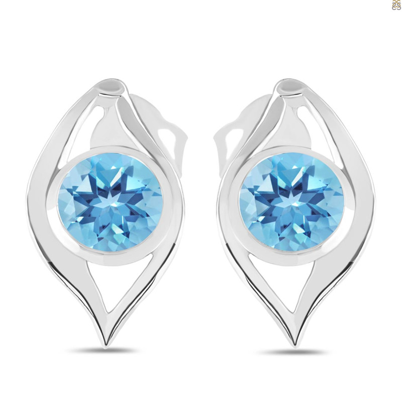 Blue Topaz Stud Earring BTZ-RDE-21.