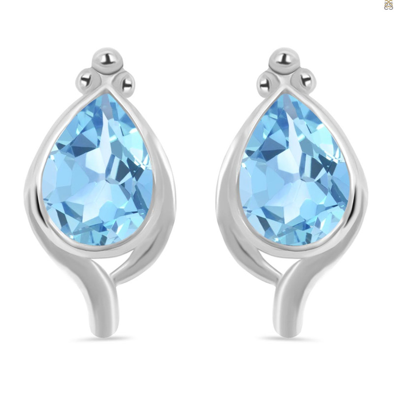 Blue Topaz Stud Earring BTZ-RDE-26.