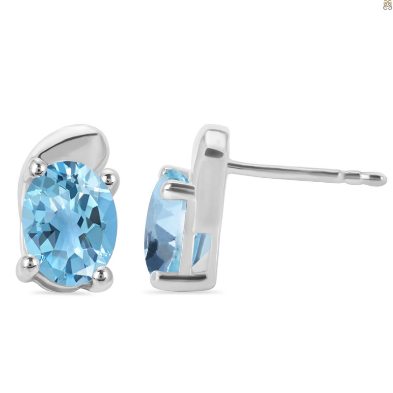 Blue Topaz Stud Earring BTZ-RDE-28.