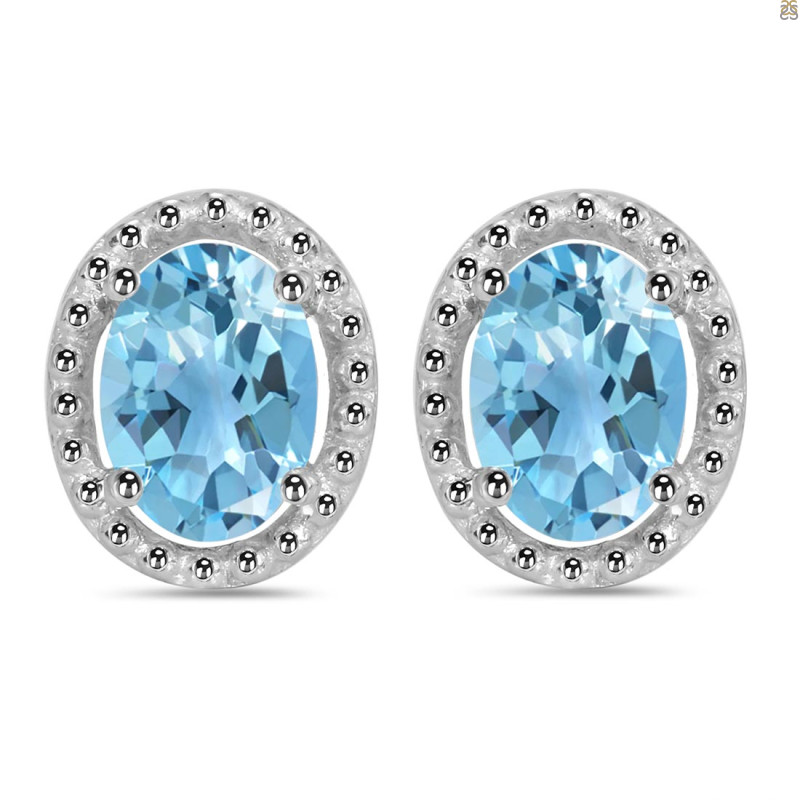 Blue Topaz Stud Earring BTZ-RDE-34.