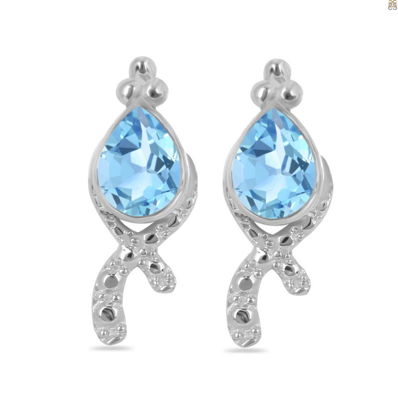Blue Topaz Stud Earring BTZ-RDE-36.
