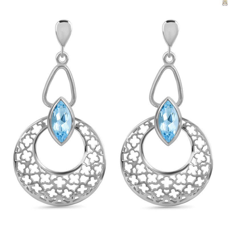 Blue Topaz Earring BTZ-RDE-64.