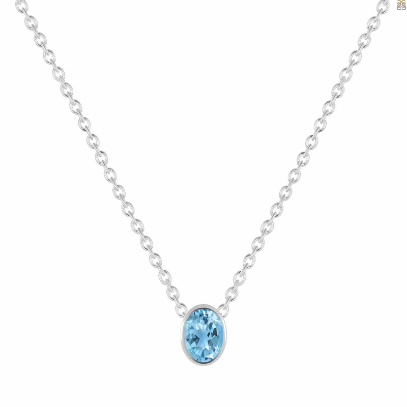 Blue Topaz Necklace BTZ-RDN-453.