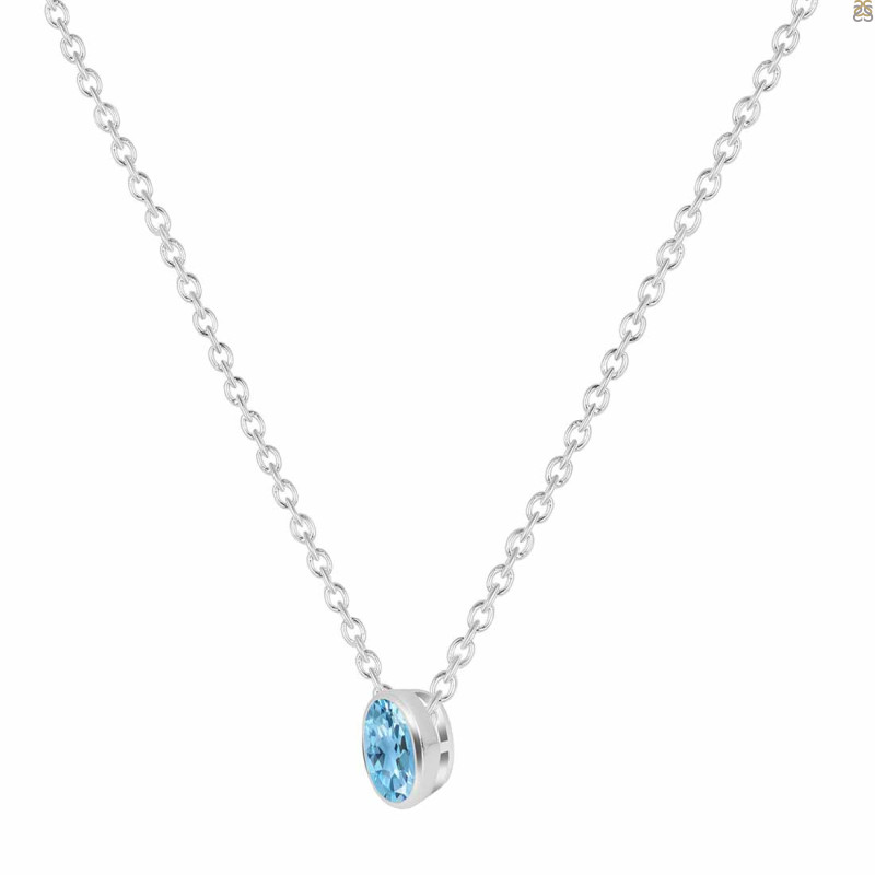 Blue Topaz Necklace BTZ-RDN-453.