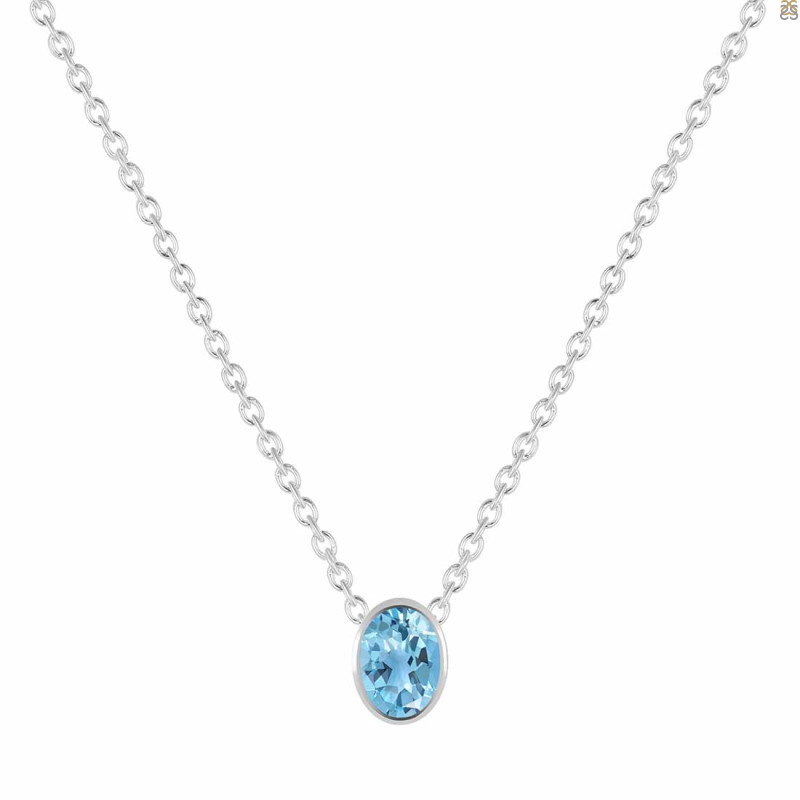 Blue Topaz Necklace BTZ-RDN-454.