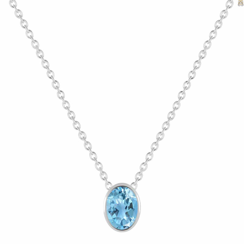 Blue Topaz Necklace BTZ-RDN-455.