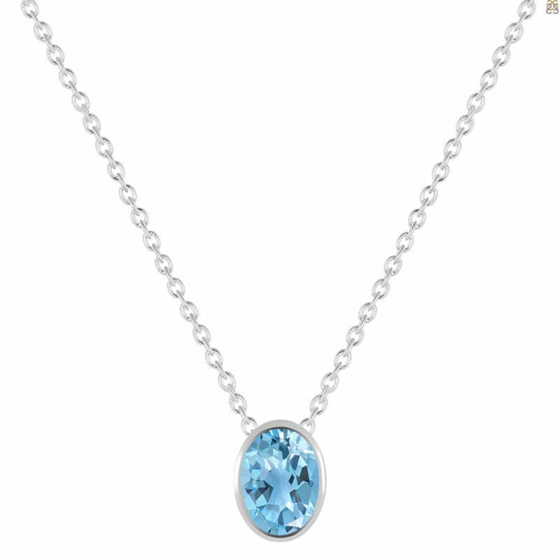 Blue Topaz Necklace BTZ-RDN-456.