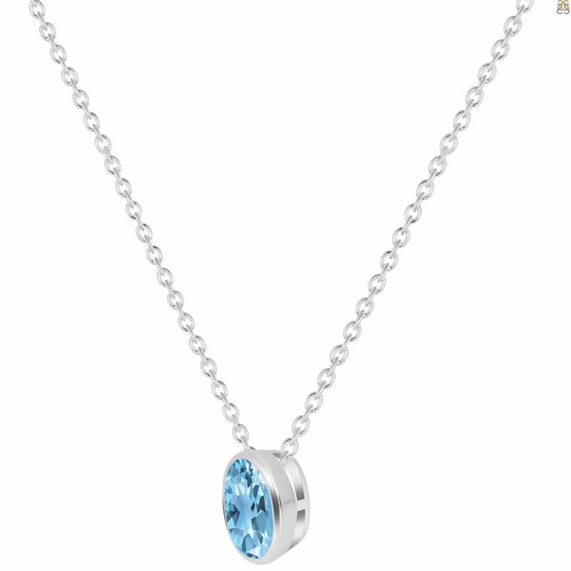 Blue Topaz Necklace BTZ-RDN-456.