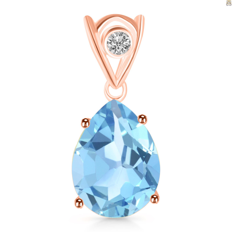 Blue Topaz Pendant BTZ-RDP-481-V-LOOP.