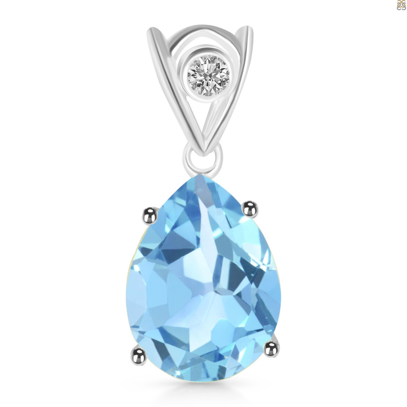 Blue Topaz Pendant BTZ-RDP-481-V-LOOP.