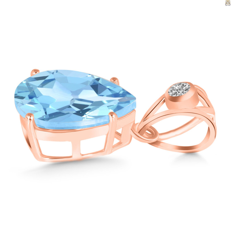 Blue Topaz Pendant BTZ-RDP-481-V-LOOP.