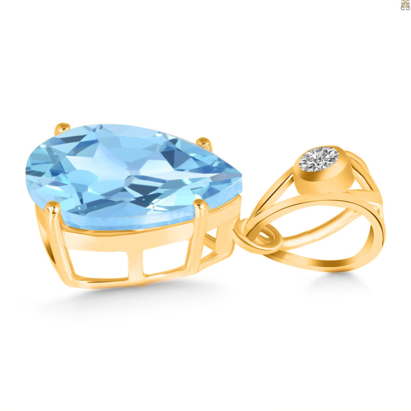 Blue Topaz Pendant BTZ-RDP-481-V-LOOP.