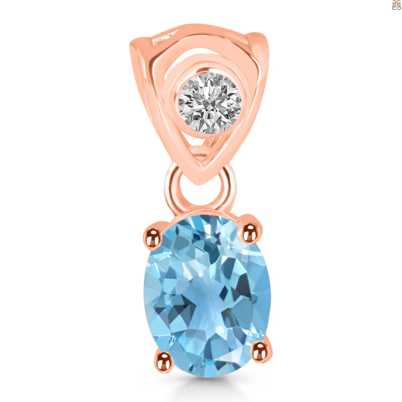 Blue Topaz Pendant BTZ-RDP-551-V-LOOP.
