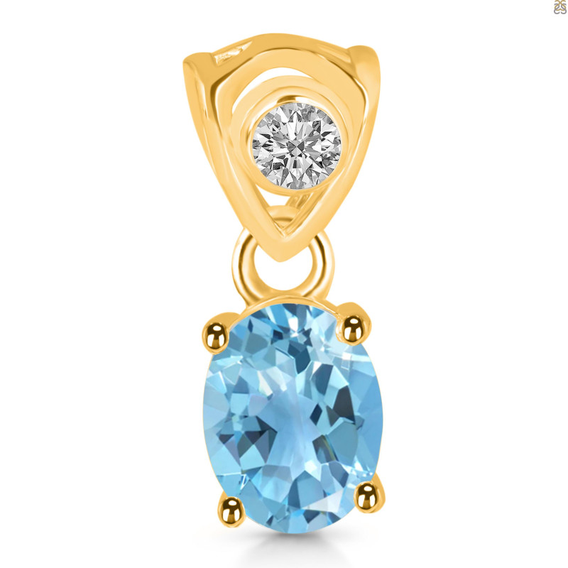 Blue Topaz Pendant BTZ-RDP-551-V-LOOP.