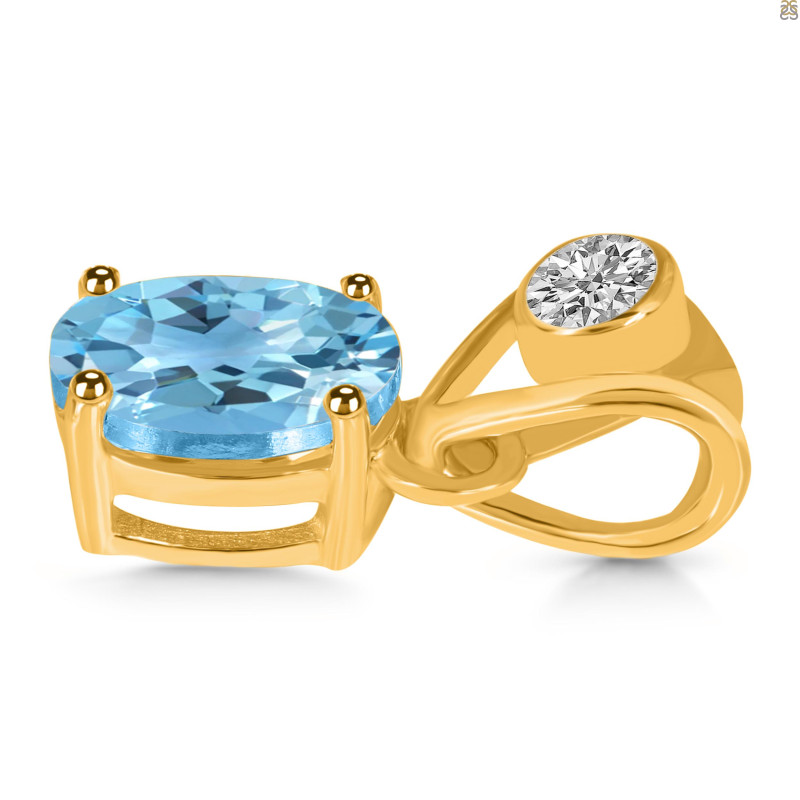 Blue Topaz Pendant BTZ-RDP-551-V-LOOP.