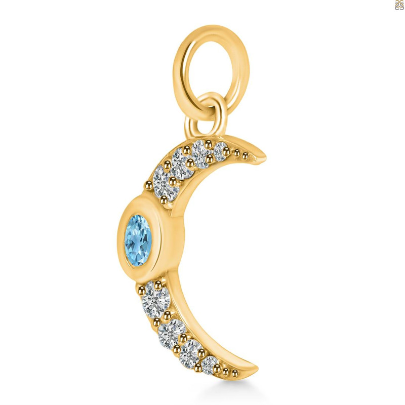 Blue Topaz & White Topaz Pendant BTZ-RDP-691.