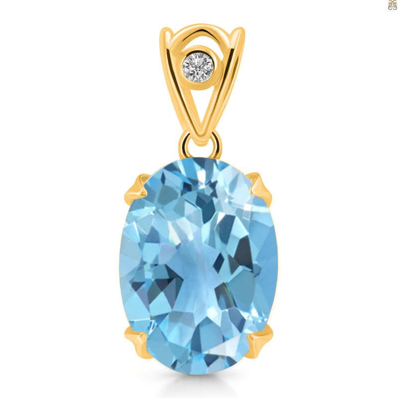 Blue Topaz Pendant BTZ-RDP-744-V-LOOP.