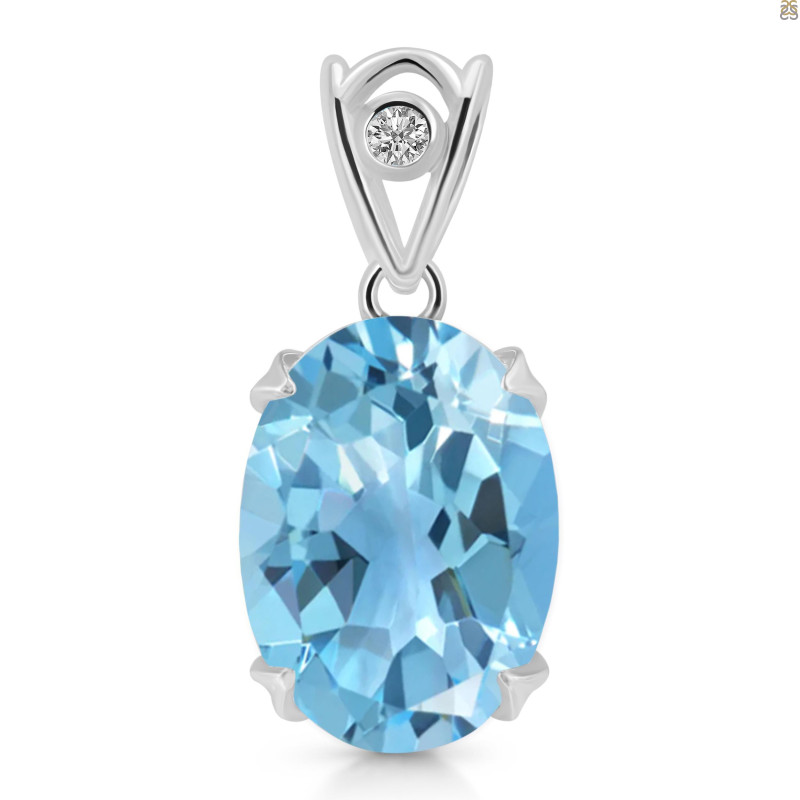 Blue Topaz Pendant BTZ-RDP-744-V-LOOP.