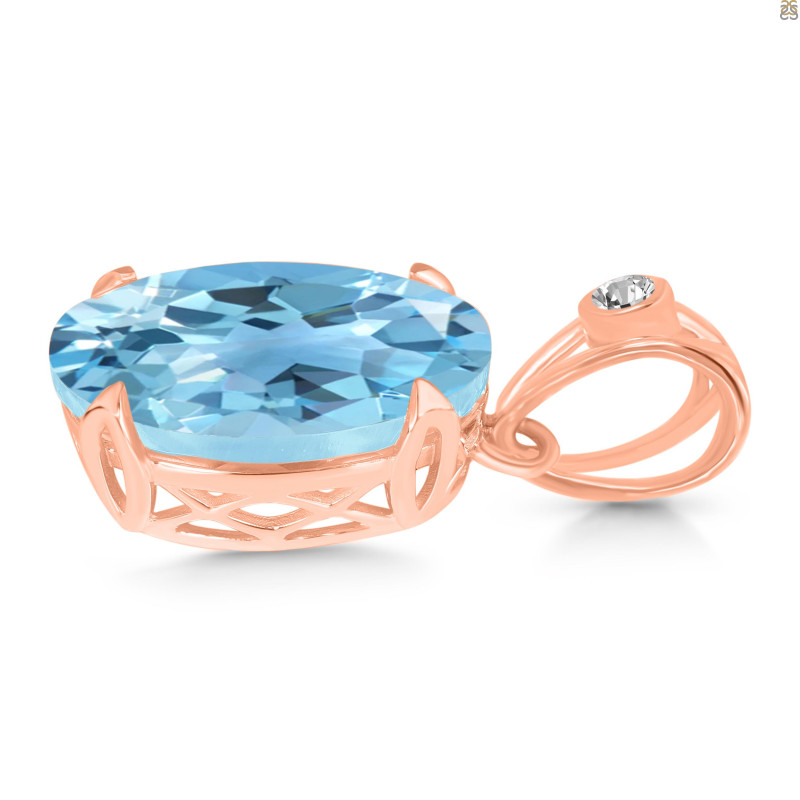 Blue Topaz Pendant BTZ-RDP-744-V-LOOP.
