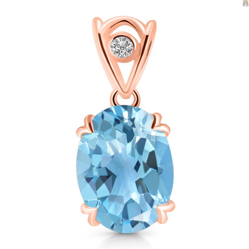 Blue Topaz Pendant BTZ-RDP-745-V-LOOP.