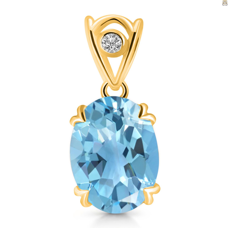 Blue Topaz Pendant BTZ-RDP-745-V-LOOP.