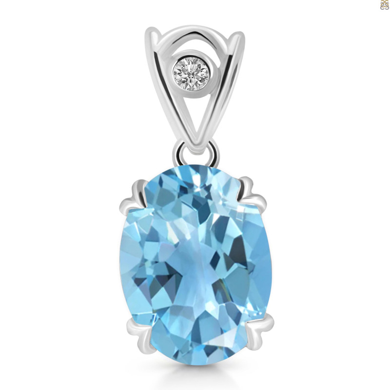 Blue Topaz Pendant BTZ-RDP-745-V-LOOP.