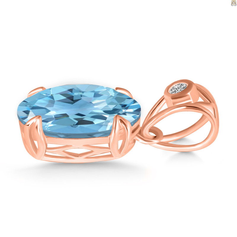 Blue Topaz Pendant BTZ-RDP-745-V-LOOP.