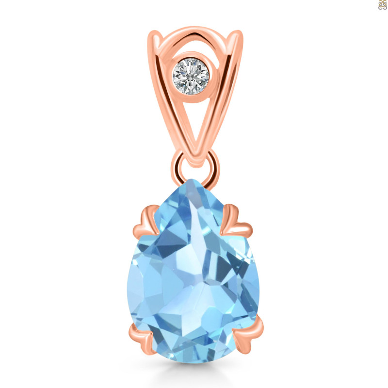 Blue Topaz Pendant BTZ-RDP-746-V-LOOP.