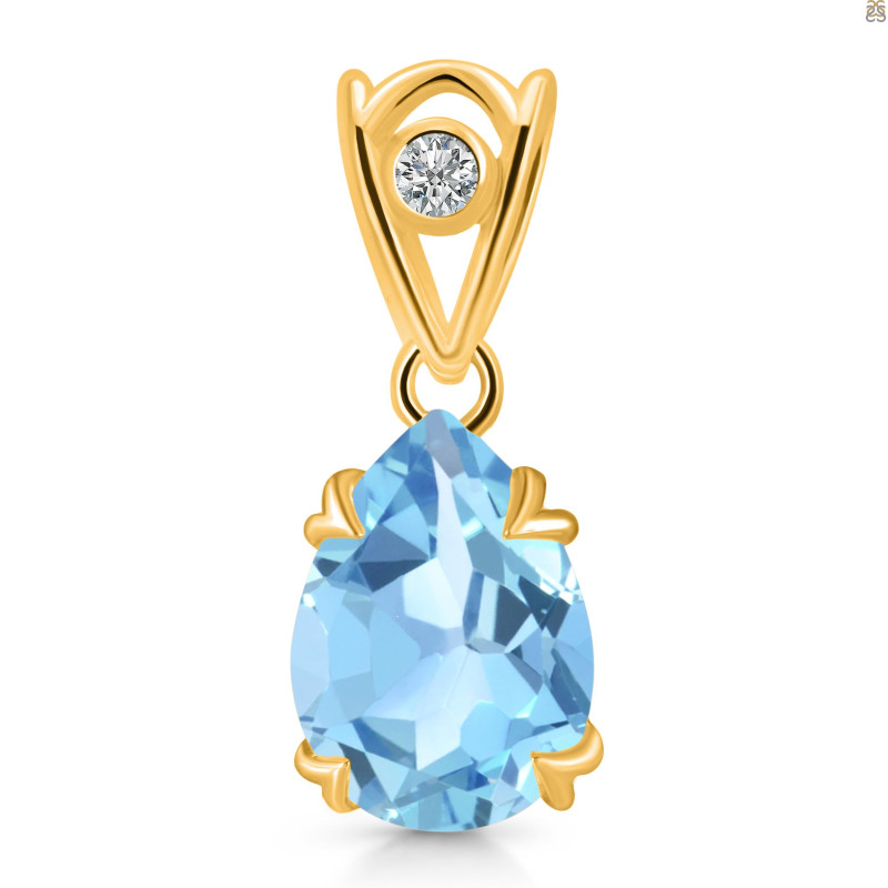 Blue Topaz Pendant BTZ-RDP-746-V-LOOP.