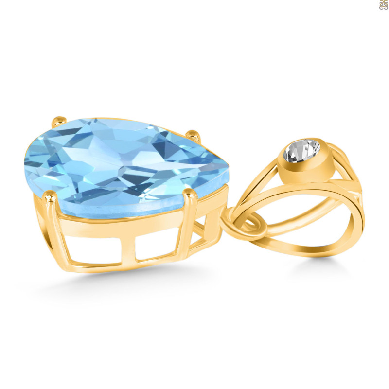Blue Topaz Pendant BTZ-RDP-746-V-LOOP.