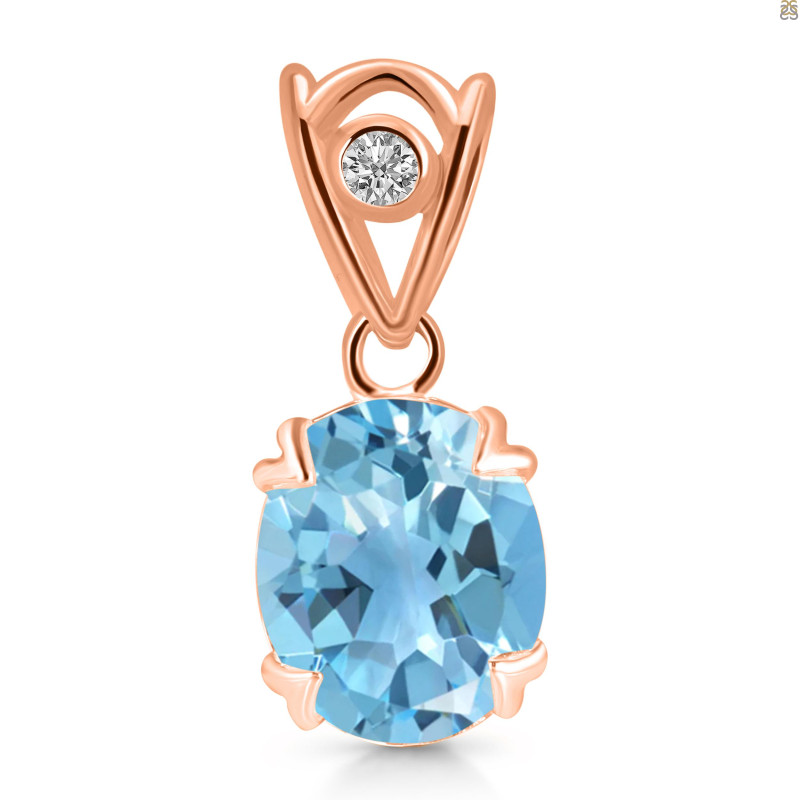 Blue Topaz Pendant BTZ-RDP-749-V-LOOP.