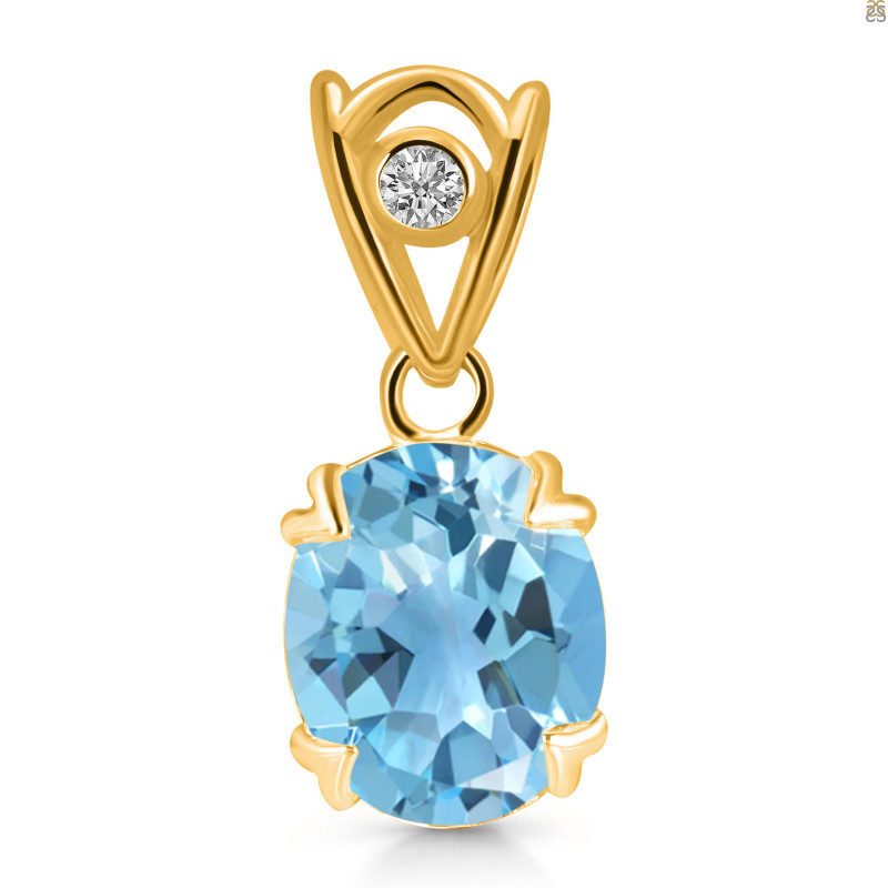 Blue Topaz Pendant BTZ-RDP-749-V-LOOP.