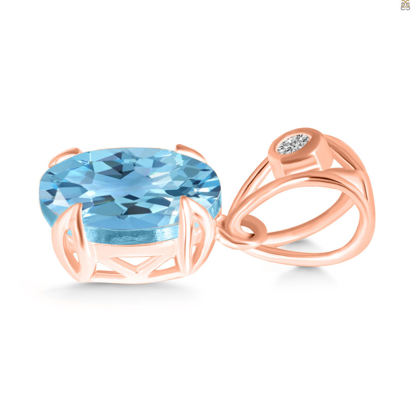 Blue Topaz Pendant BTZ-RDP-749-V-LOOP.