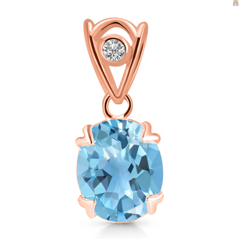 Blue Topaz Pendant BTZ-RDP-750-V-LOOP.